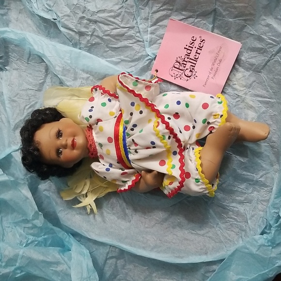 Small brown porcelain doll NWT - Picture 1 of 8